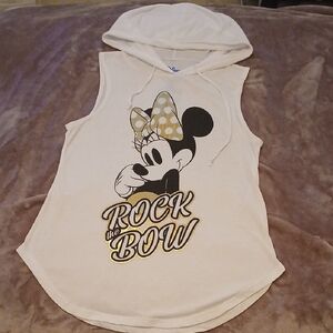 Disney Juniors Sleeveless Hoodie - White with Gold Accents